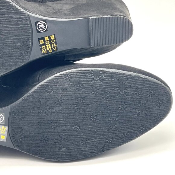 Chinese Laundry Womens Size 10 Black Microsuede Wedge Ankle Boots Shoes - Picture 11 of 13